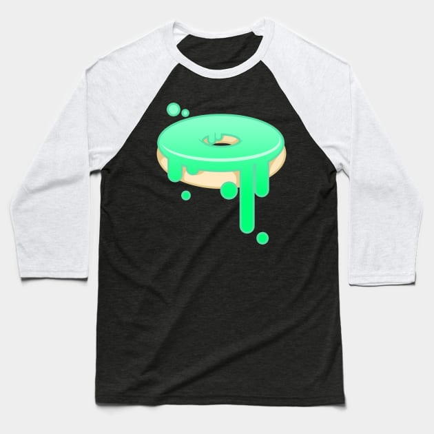 Toxic Doughnut Baseball T-Shirt by RosealineBlack